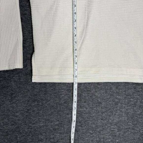 Madewell Texture Thread Womens‎ Ribbed Turtleneck Sweater Medium White Soft - Picture 7 of 9